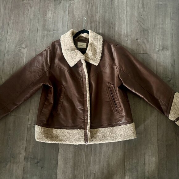 🧥 Universal Thread Faux Leather Sherpa Aviator Jacket | XXL - Picture 8 of 9